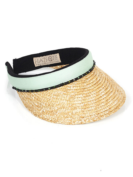 Light Green Straw Peak with Beads