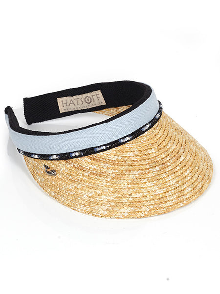 Light Blue Straw Peak with Beads