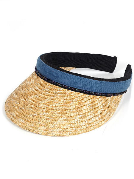 Dark Blue Straw Peak with Beads