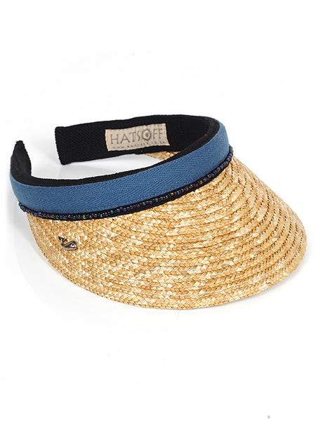 Dark Blue Straw Peak with Beads