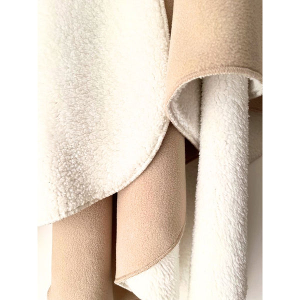 Stone Fleecy Lined Travel Cape