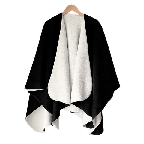 Black Fleecy Lined Travel Cape