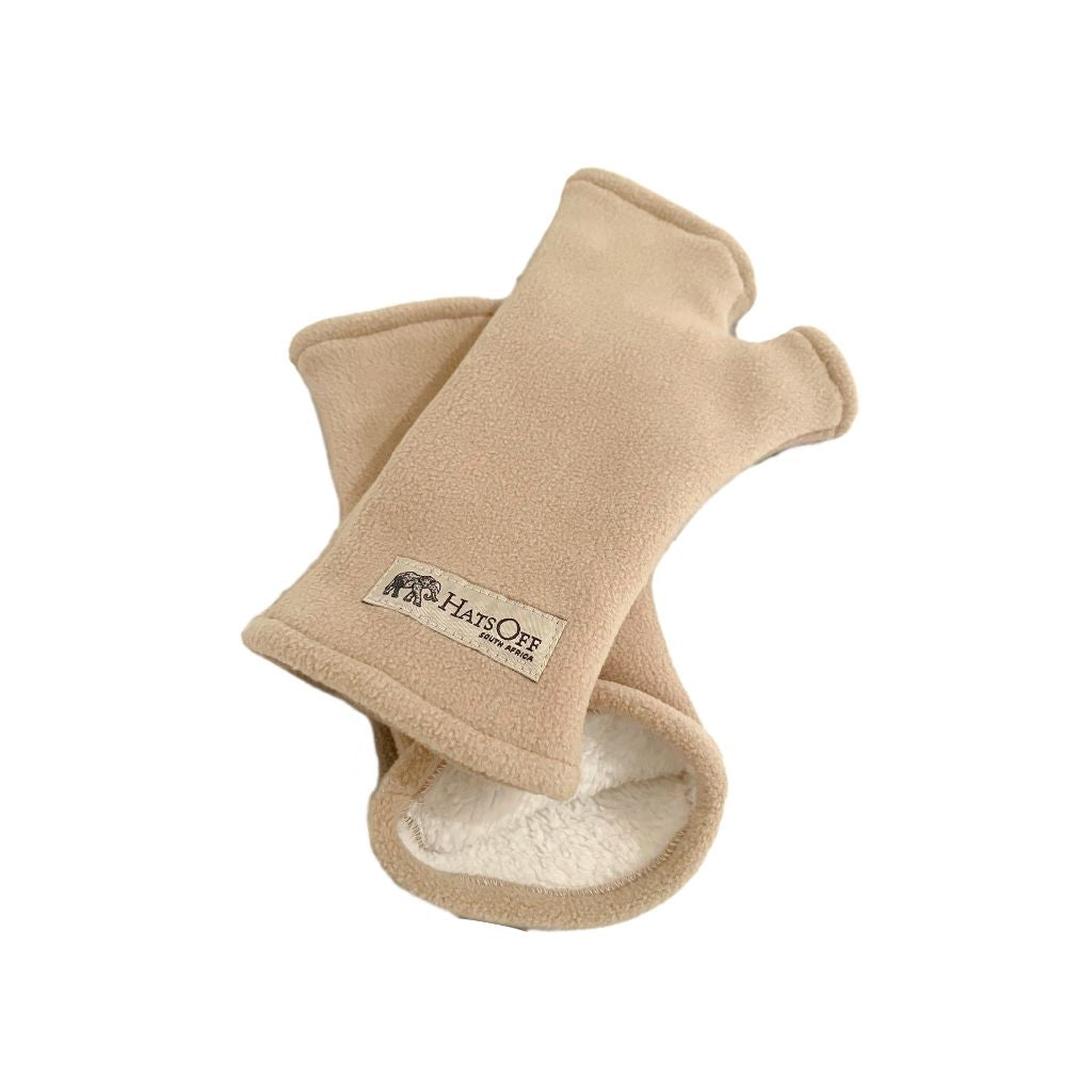 Fleecy Lined Wristies - stone