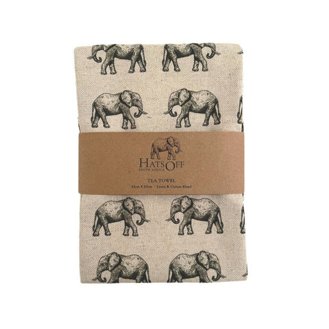 Tea Towel - Natural Elephant