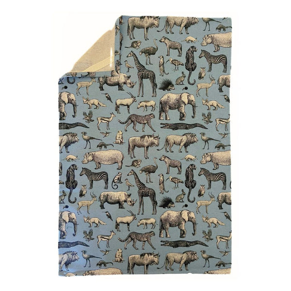 Tea Towel - Blue Animal Montage