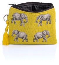 Coin purse - Yellow Small Elephants