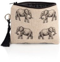 Coin purse - Natural Small Elephants
