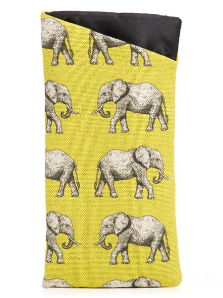 Handmade sunglass pouch from the Elephant collection by Hats Off. Made in Cape Town, South Africa.
