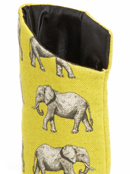 Handmade sunglass pouch from the Elephant collection by Hats Off. Made in Cape Town, South Africa.