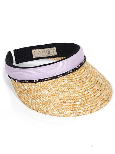 Lilac Straw Peak with Beads