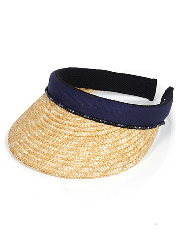 Navy Straw Peak with Beads