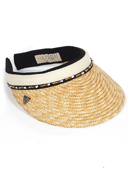 Natural Straw Peak with Beads