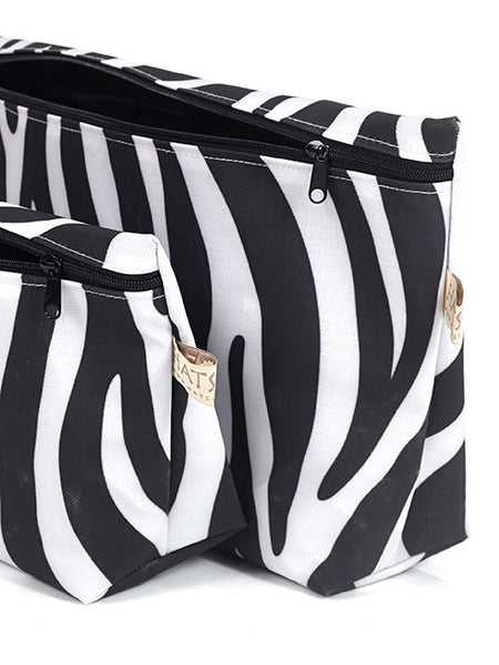 Toiletry Bag Set - Zebra Print