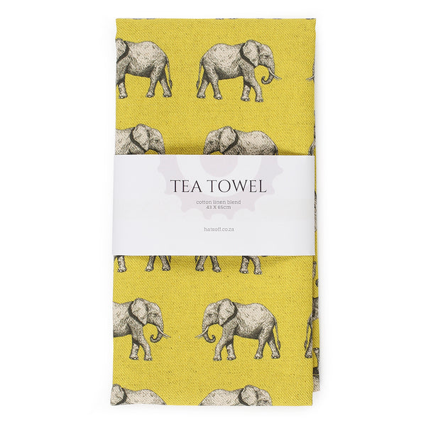 TEA TOWEL - YELLOW ELEPHANT